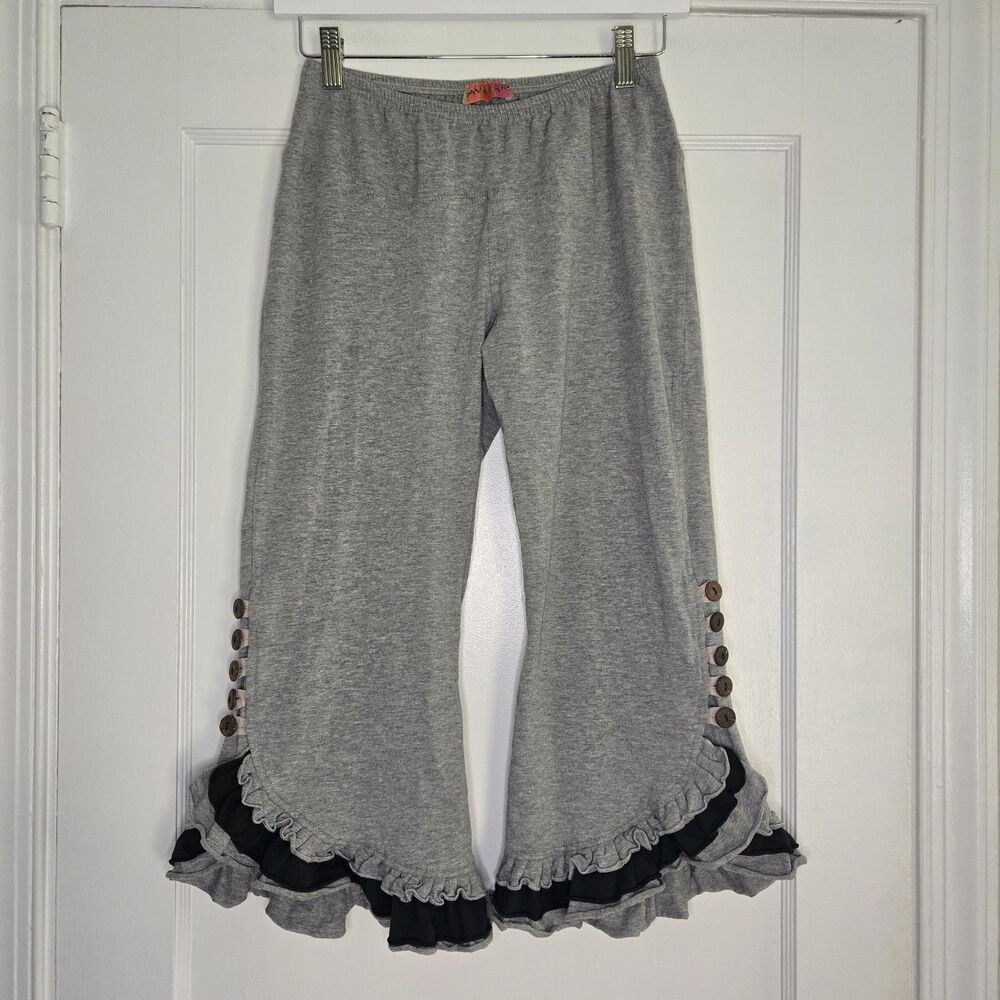 Avatar Ruffle Capri Pants Womens Y2K Cropped Stretch Lounge Pants